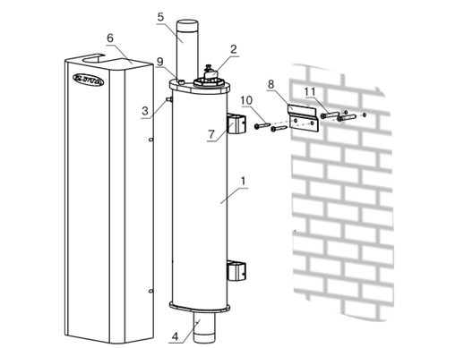 Конструкция водонагревателя и способ его крепления к стене