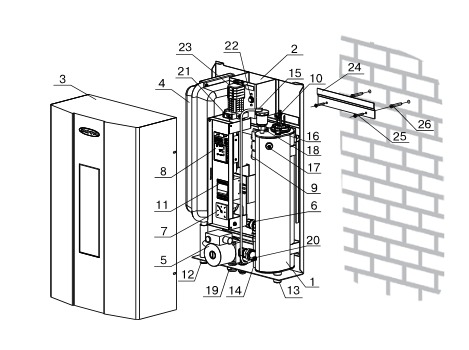 Конструкция водонагревателя и способ его крепления к стене