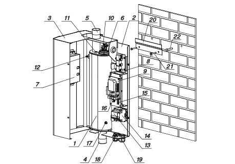 Конструкция водонагревателя и способ его крепления к стене