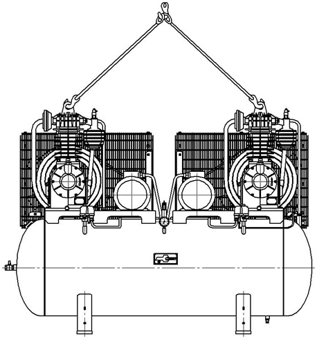 Схема строповки установки компрессорной К-30