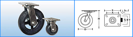 Колесные опоры большегрузные поворотные wheel4