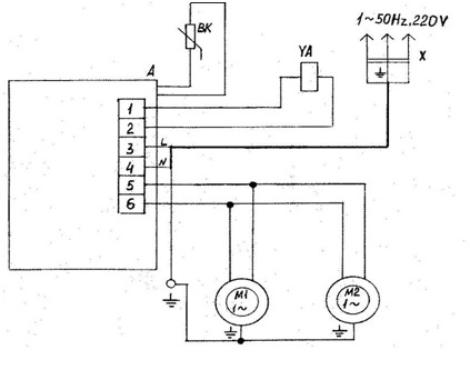 Схема электрическая принципиальная осушителя ВО-66