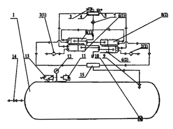 Схема пневматическая принципиальная компрессора С-416М