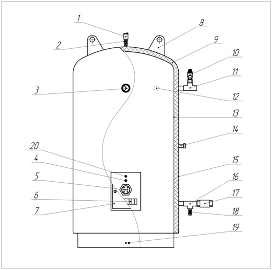 чертёж водонагревателя ВЭТ